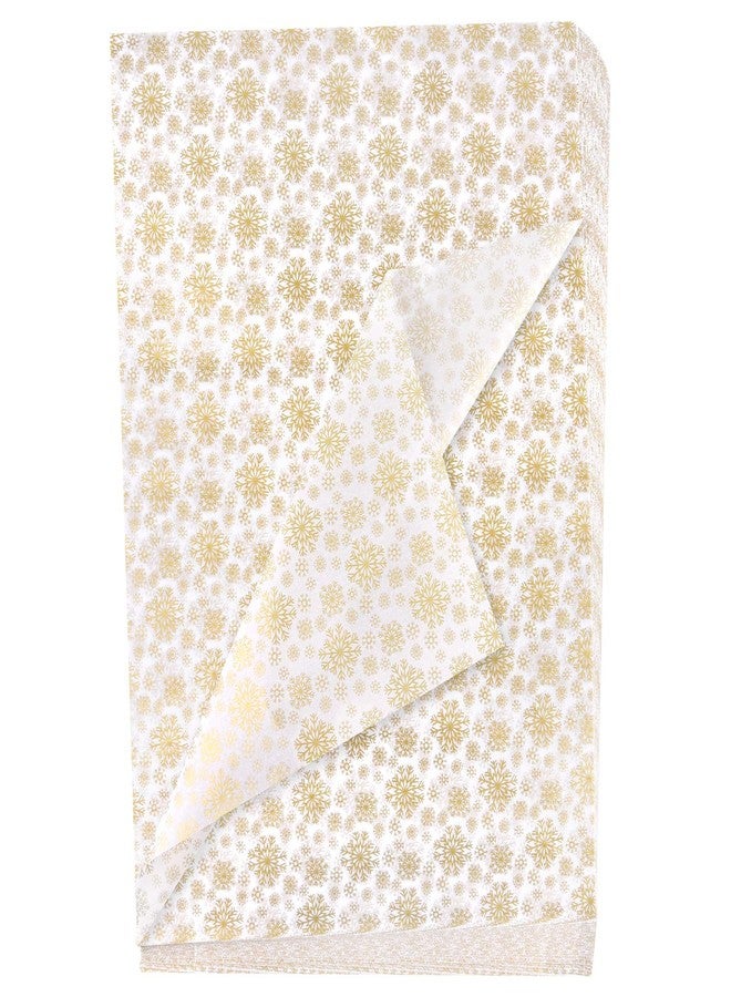 MIAHART 100 Gold Christmas Snowflake Tissue Paper Sheets 50 * 35cm Christmas Wrapping Paper for DIY and Craft Gift Bags Decorations(Gold) - Image 1